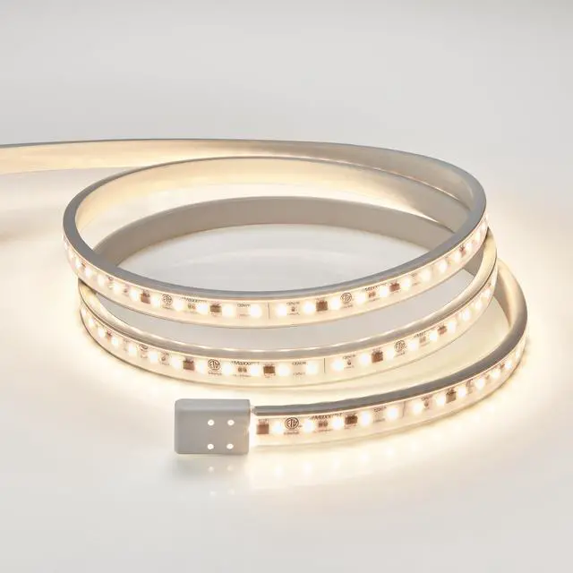 Alt view image 2 of 7 - 60 in. Hardwired LED Under Cabinet Strip Light, 2300 Lumens, 3000K Warm White, Kitchen and Living Room 120V White Cove Lighting, No Power Supply Needed