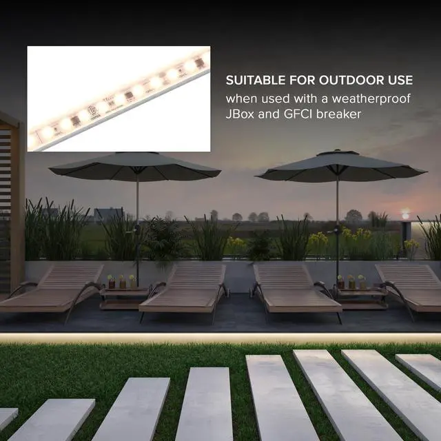 Alt view image 5 of 7 - 60 in. Hardwired LED Under Cabinet Strip Light, 2300 Lumens, 3000K Warm White, Kitchen and Living Room 120V White Cove Lighting, No Power Supply Needed