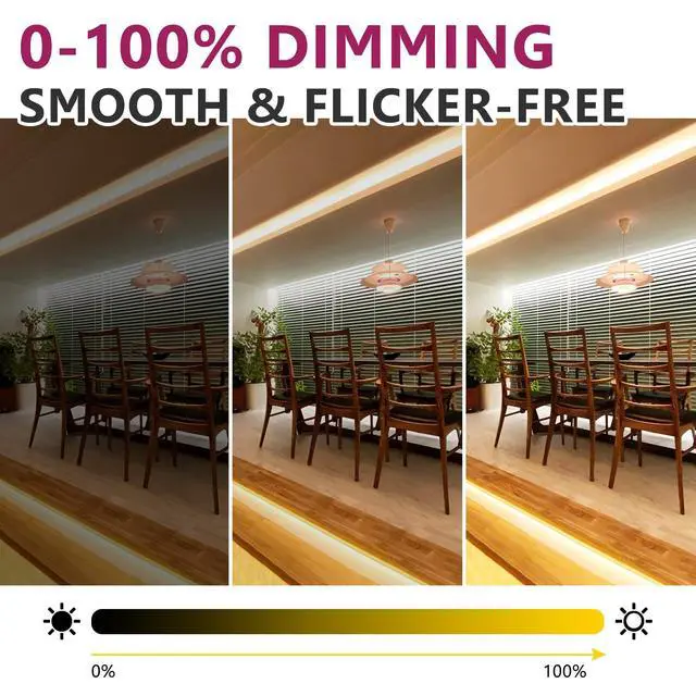 Alt view image 4 of 7 - COB LED Strip Lights Warm White, 3000K Tape Light Premium High Density, DC 24V, 400+Lumens/ft, 5120LEDs/Spool, Ra 90+, 32.8ft/10m, UL Listed 5 Year After-Service(Power Supply Sold Separately)