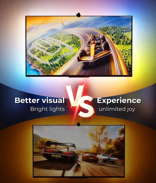 Alt view image 6 of 7 - DecTok TV LED Backlight 15.5ft - TV Lights That Change with Screen for 55-75'' RGB LED Strip Light Cuttable with Smart App Control Game & Music Sync Color Changing Light for Halloween Home Decorations