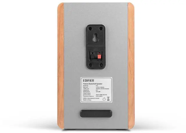 Alt view image 6 of 7 - P12 Passive Bookshelf Speaker - 2-Way Speakers with Built-in Wall-Mount Bracket - Wood Color, Pair - Needs Amplifier or Receiver to Operate