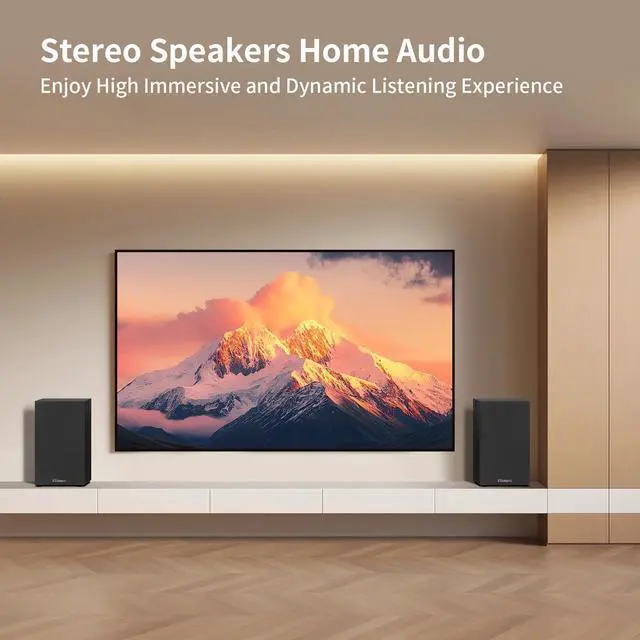 Alt view image 3 of 7 - Powered Bookshelf Speakers 35W RMS,Record Player Speakers with 4'' Woofer and 1'' Tweeters with Wall Mounted for TV and PC,Turntable Speaker with RCA Input,Black