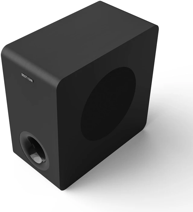 Alt view image 4 of 7 - Powered Subwoofer Home Audio, Small Subwoofer for Receiver 6.5 Side-Firing Woofer, Slim Compact Design, RCA, LFE, AUX Input, High-Level Speaker Input & Output