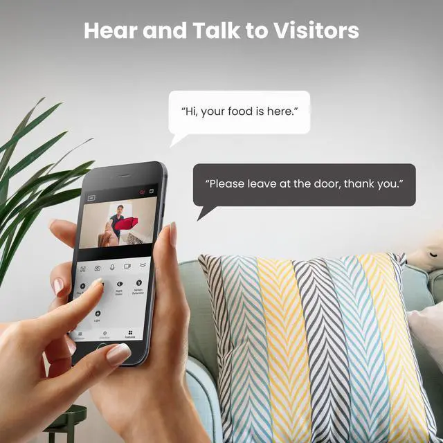 Alt view image 6 of 7 - Doorbell Camera, 2.4 GHz WiFi, No Hub, Two-Way Audio, Motion Detection, Night Vision, 1080p HD, Micro SD Card Storage, Wireless Chime Included, Hardwired, CAM/Door/WiFi