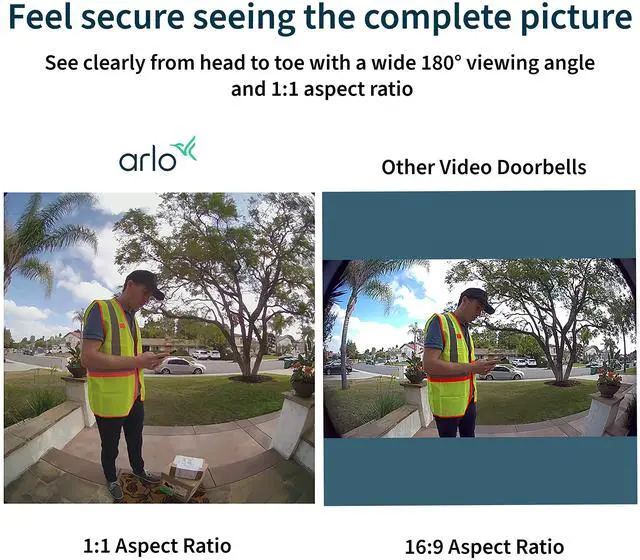 Alt view image 5 of 6 - Essential Wired Video Doorbell - HD Video, 180° View, Night Vision, 2 Way Audio, DIY Installation (wiring required), Security Camera, Doorbell Camera, Home Security Cameras, White - AVD1001