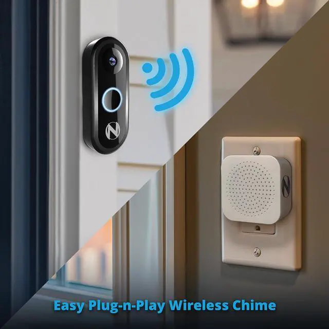 Alt view image 6 of 7 - 1080p Video Doorbell with Mount and Wireless Chime