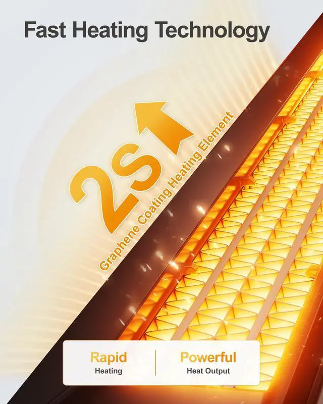 Alt view image 6 of 7 - Electric Heaters for Indoor Use, 32 Space Heater Large Room with Remote, 120° Oscillation, 5 Heat Levels, 3 Modes, Multiple Safety Protections, 1500W Ceramic Tower Heater for Bedroom, Silver