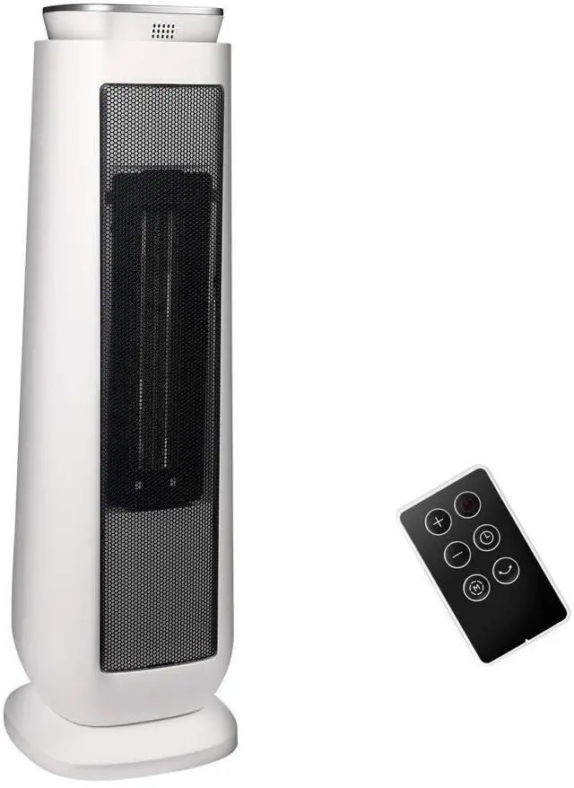 Alt view image 4 of 7 - 23 Oscillating Ceramic Tower Space Heater with Remote & Thermostat, Electric Energy Efficient Floor Heater for Indoor Use Large Room Safe with Timer, ECO Mode, 1500W, White