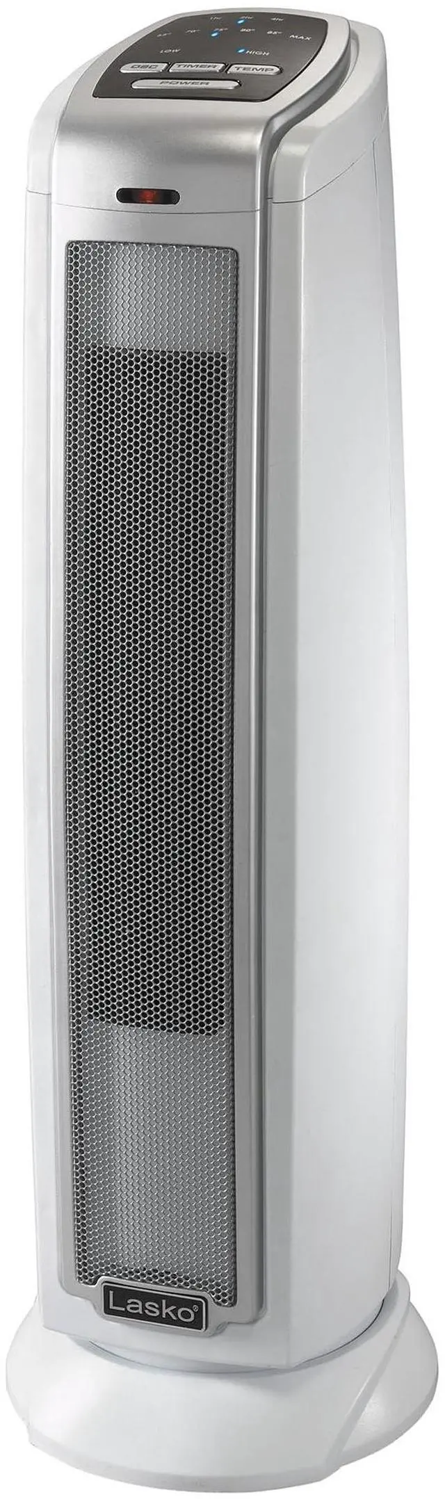 Main image of Oscillating Ceramic Tower Space Heater for Home with Overheat Protection, Timer, 22.5 Inches, Silver, 1500W, 5775