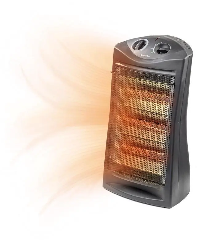 Main image of Comfort Zone Space Heaters for Indoor Use, Portable Electric Heater, Adjustable Thermostat, Infrared Heat, Quartz Tower Space Heater with 2 Heat Settings, Bedroom Heater, Black