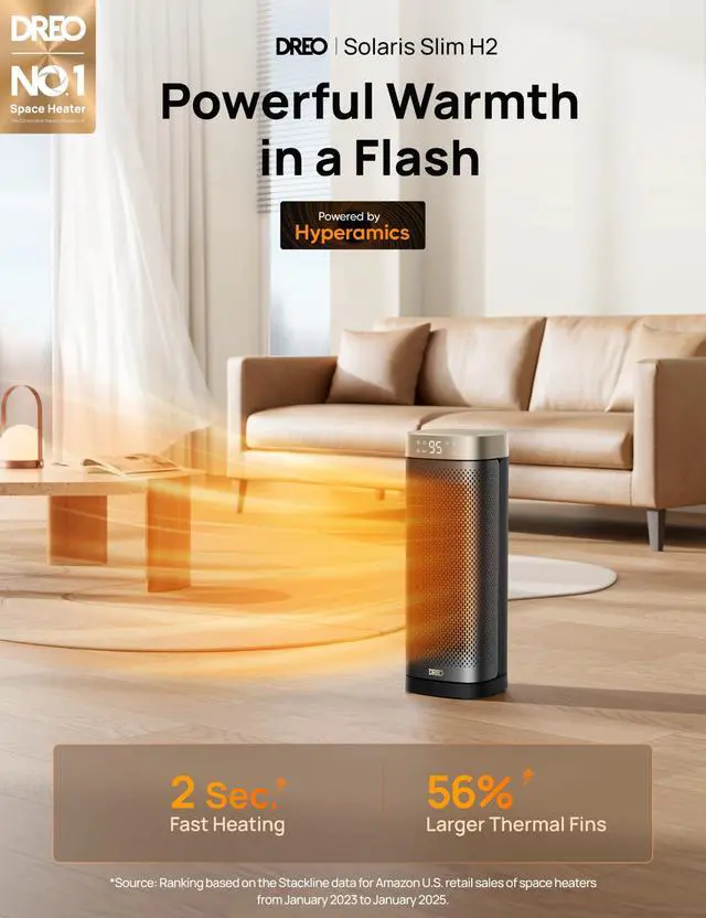 Alt view image 2 of 7 - Space Heaters for Indoor Use Large Room, 70 ° Oscillation, Fast Heating Ceramic Electric with Digital Thermostat, Remote Control, 1-12H Timer, Overheat Protection, Safety Heater for Bedroom