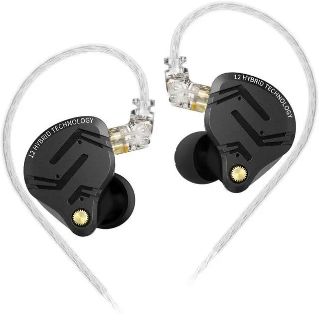 Main image of KZ ZS12 PRO X in Ear Monitor Headphones, Wired Gaming Earbuds 1DD+5BA Hybrid Driver IEM Earphone without Mic, KZ IEM in Ear Monitors for Musician Audiophile,2Pin IEM Cable, without Tuning Switch,Black
