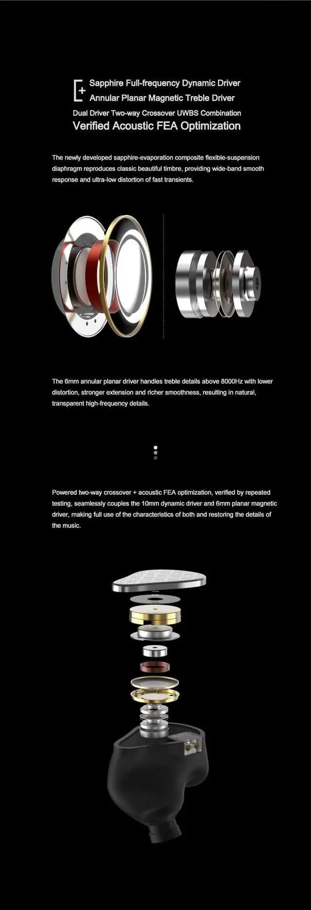 Alt view image 5 of 7 - May DSP Earphone USB-C DSP Dynamic+Planar Driver Hybird in-Ear Earbuds with Interchangeable Cable