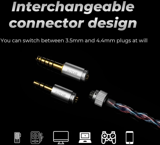 Alt view image 5 of 7 - IEMs Juzear x Z Review Defiant in Ear Monitor, 1DD +3BA Hybrid Drivers Earphones, HiFi Wired Earbuds, Gaming Earbuds with 3.5/4.4mm Detachable Cable for Musician Audiophile Gamer (Green)