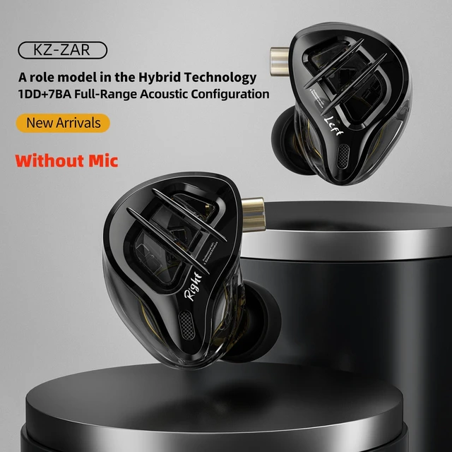 Alt view image 2 of 7 - ZAR in-Ear Monitor 7BA+1DD Wired Earbud Headphones IEM Noise Isolation, Clear in All Frequency Stereo Comfort-fit in Ear Headphones for Audio Engineers, Musicians(Nomic)