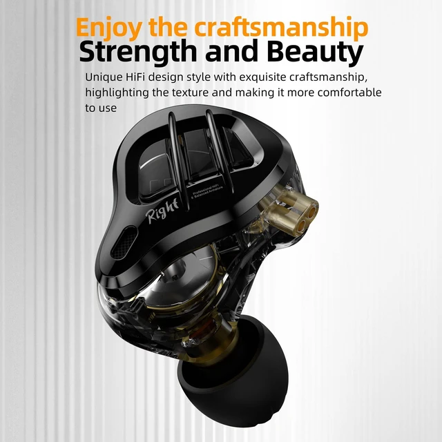 Alt view image 4 of 7 - ZAR in-Ear Monitor 7BA+1DD Wired Earbud Headphones IEM Noise Isolation, Clear in All Frequency Stereo Comfort-fit in Ear Headphones for Audio Engineers, Musicians(Nomic)