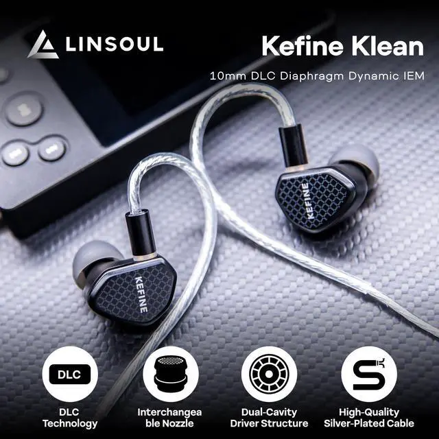 Alt view image 2 of 7 - in Ear Monitor,10mm DLC Diaphragm Dynamic Driver HiFi Earphones,Wired Gaming Earbuds,Replaceable Nozzles,Detachable Silver-Plated Cable for Audiophile (No Mic 3.5mm, Black)