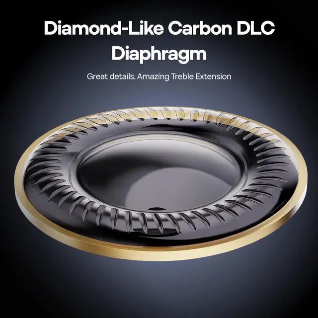 Alt view image 5 of 7 - in Ear Monitor,10mm DLC Diaphragm Dynamic Driver HiFi Earphones,Wired Gaming Earbuds,Replaceable Nozzles,Detachable Silver-Plated Cable for Audiophile (No Mic 3.5mm, Black)