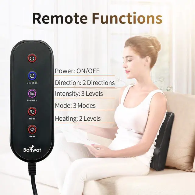 Alt view image 5 of 7 - Back Massager with Heat, 3D Kneading Massage Pillow for Back, Neck, Shoulder, Leg Pain Relief Deep Tissue, Gifts for Women Men Mom Dad