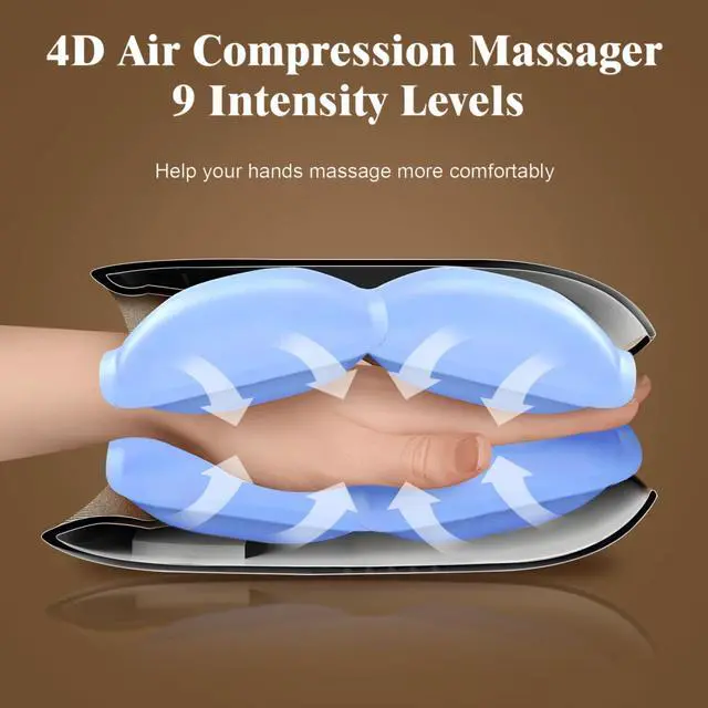 Alt view image 3 of 7 - Hand Massager, 9 Modes 9 Intensities Hand Massage, Cordless Hand Massager for Arthritis and Carpal Tunnel, Gift for Men Women Parents Relaxation at Office,White