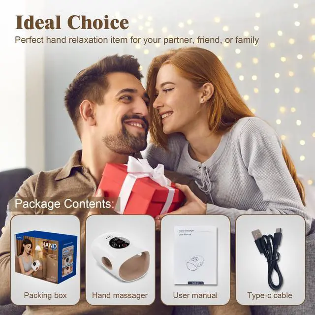 Alt view image 7 of 7 - Hand Massager, 9 Modes 9 Intensities Hand Massage, Cordless Hand Massager for Arthritis and Carpal Tunnel, Gift for Men Women Parents Relaxation at Office,White