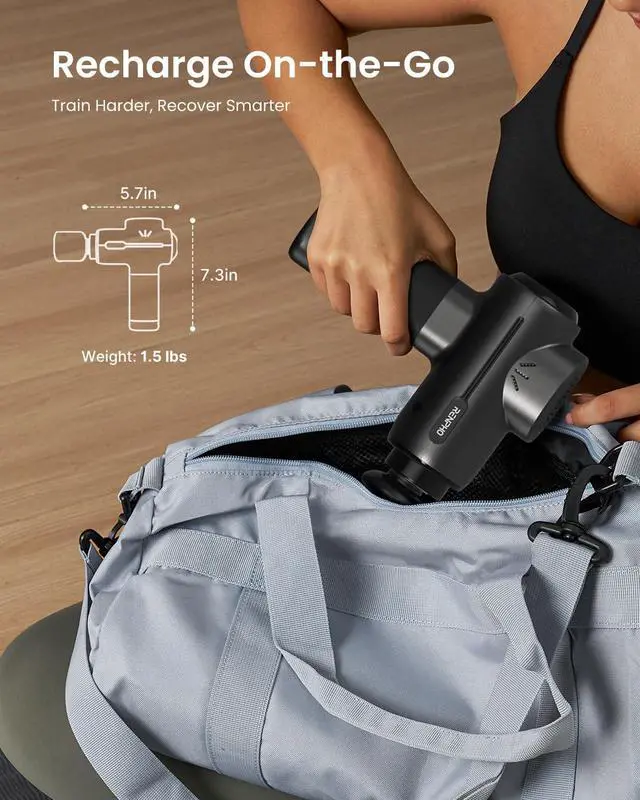 Alt view image 6 of 7 - Active+ Thermacool Massage Gun with Heat & Cold, Fathers Day Dad Gifts, App Control with Video-Guided Courses, Deep Tissue Handheld Massager for Back and Neck, 5 Speeds, 5 Heads, Carry Case
