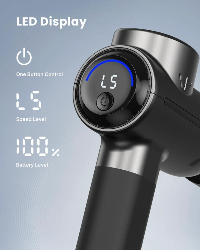 Alt view image 7 of 7 - Active+ Thermacool Massage Gun, Heat and Cold, App, Video Tutorials | Handheld Percussion Massager, Deep Tissue Muscle Relaxation, 5 Speeds, 5 Heads, Carry Case, for Starters and Fitness Lovers