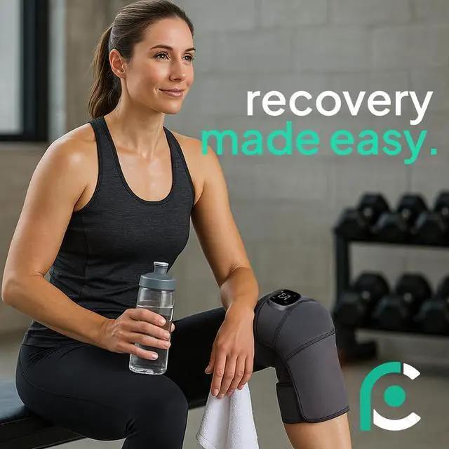 Alt view image 5 of 5 - RejuvaKnee Triple Method Massager - The Official - Relief for Lymphedema & Knee Pain Heat Pad, Vibration & Compression Wrap in One, Knee Brace Massager for Fast, Targeted Recovery