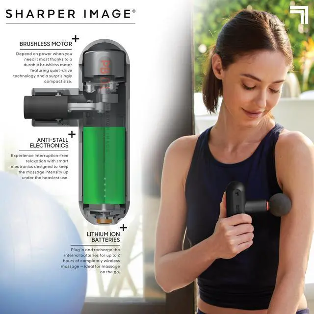Alt view image 4 of 7 - Percussion Massage Gun, Powerboost Move, Lightweight & Portable, 4 Attachments, 4 Speeds, Full Body Back & Shoulder Massager for Deep Tissue Muscle Recovery, Pain Relief & Soreness