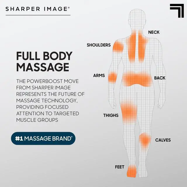 Alt view image 6 of 7 - Percussion Massage Gun, Powerboost Move, Lightweight & Portable, 4 Attachments, 4 Speeds, Full Body Back & Shoulder Massager for Deep Tissue Muscle Recovery, Pain Relief & Soreness