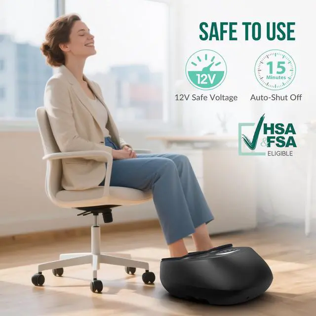 Alt view image 6 of 7 - Shiatsu Foot Massager with Heat, Kneading, Compression, Vibration, Feet Massage Machine for Plantar Fasciitis, Neuropathy, Foot Warmer, Gifts for Women Men,Size 13