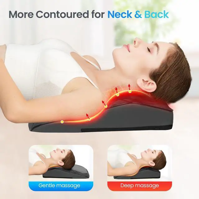 Alt view image 2 of 7 - Back and Neck Massager, FSA Eligible HSA Store Massager for Pain Relief Deep Tissue, Heated Massage with Vibration, Massage Pillow for Neck, Back, Shoulder, Leg, Gifts for Men Women