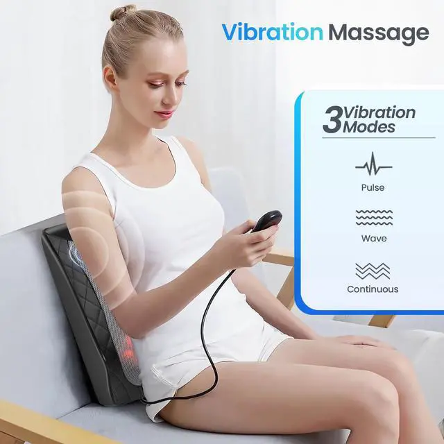 Alt view image 4 of 7 - Back and Neck Massager, FSA Eligible HSA Store Massager for Pain Relief Deep Tissue, Heated Massage with Vibration, Massage Pillow for Neck, Back, Shoulder, Leg, Gifts for Men Women