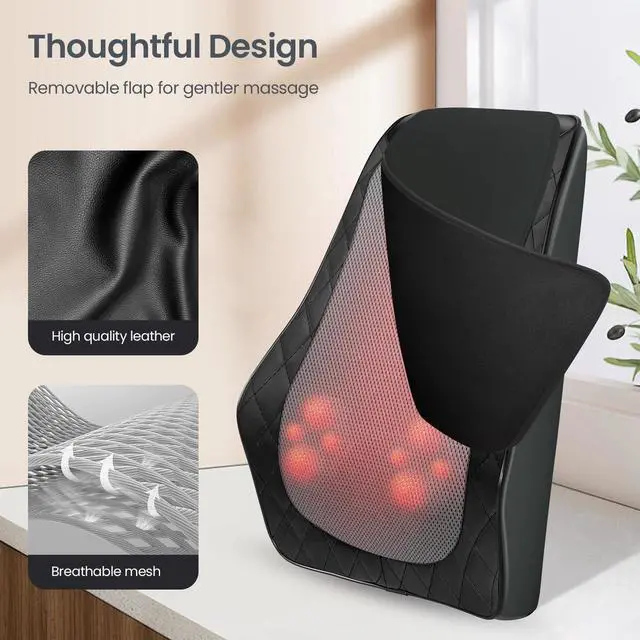 Alt view image 6 of 7 - Back and Neck Massager, FSA Eligible HSA Store Massager for Pain Relief Deep Tissue, Heated Massage with Vibration, Massage Pillow for Neck, Back, Shoulder, Leg, Gifts for Men Women