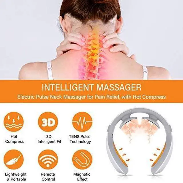 Alt view image 2 of 7 - Neck TENS Machine with Heat, Electric Neck Massager for Pain Relief, 15 Levels Deep Tissue Massage, Portable and Soothing, FSA or HSA Eligible