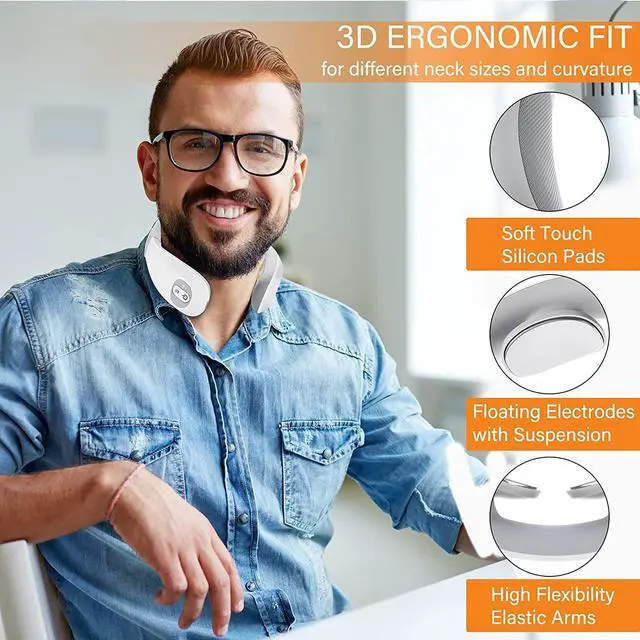 Alt view image 4 of 7 - Neck TENS Machine with Heat, Electric Neck Massager for Pain Relief, 15 Levels Deep Tissue Massage, Portable and Soothing, FSA or HSA Eligible