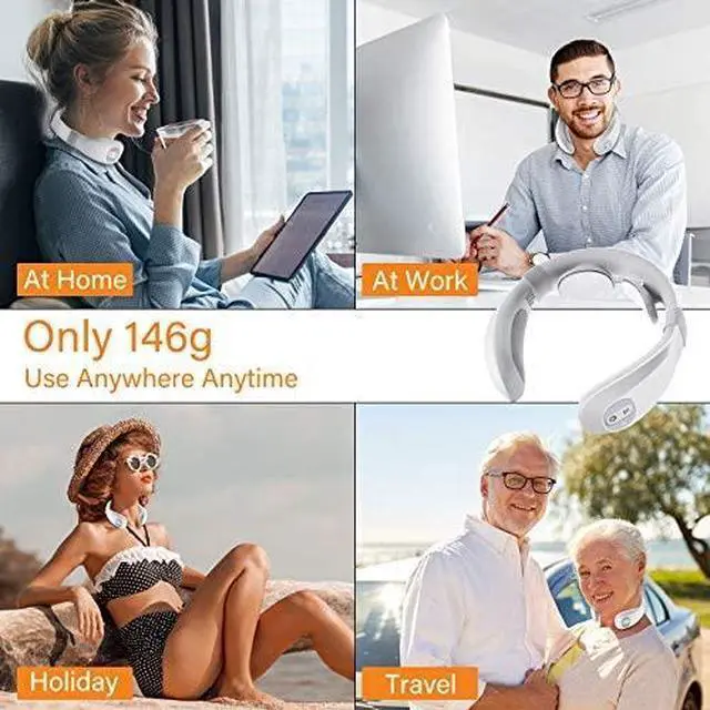 Alt view image 7 of 7 - Neck TENS Machine with Heat, Electric Neck Massager for Pain Relief, 15 Levels Deep Tissue Massage, Portable and Soothing, FSA or HSA Eligible