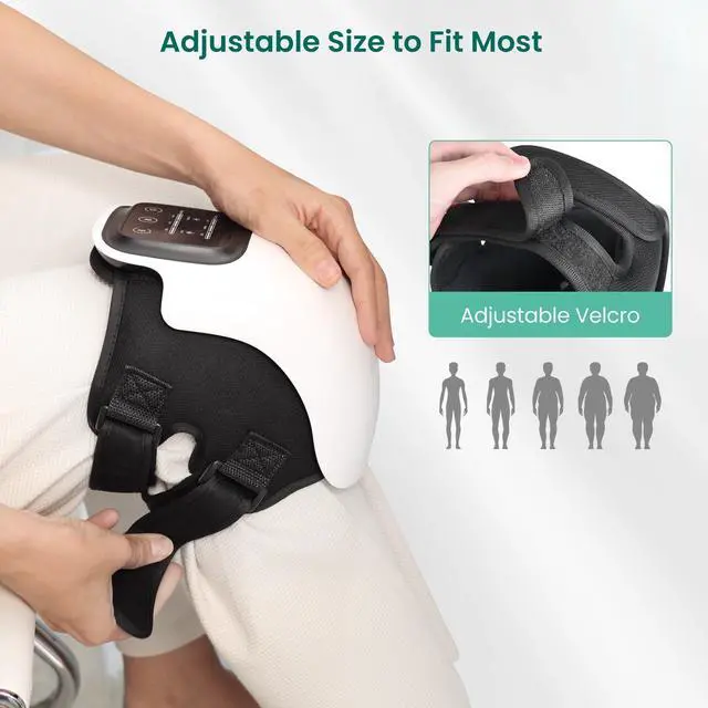 Alt view image 7 of 7 - Cordless Knee Massager with Heat, Red Light & 3 Vibration Modes & 3 Heating Levels, Heating Pad for Knee Pain,Gifts for Men, Women, Heated Knee Wrap