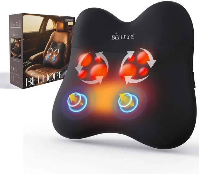 Main image of Shiatsu Back Massager with Heat,Percussion Massage Cordless Back Massage for Pain Relief Deep Tissue.4D Kneading Massage,Gift for Men Women Parents Relaxation at Christmas Office Car,Black