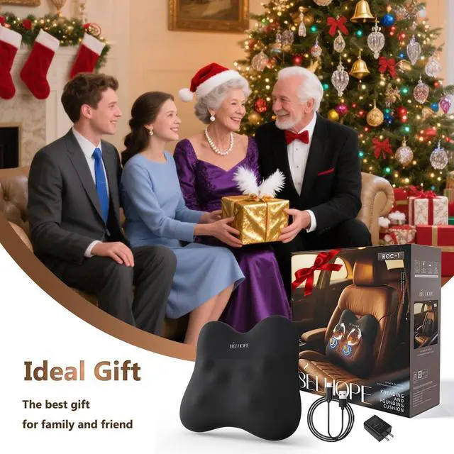 Alt view image 6 of 7 - Shiatsu Back Massager with Heat,Percussion Massage Cordless Back Massage for Pain Relief Deep Tissue.4D Kneading Massage,Gift for Men Women Parents Relaxation at Christmas Office Car,Black