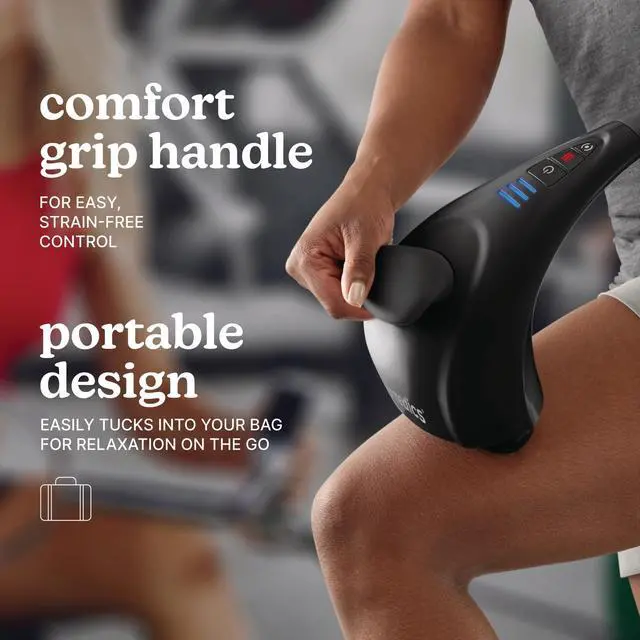 Alt view image 4 of 7 - Handheld Back Massager, Dual Heated Nodes, Neck, and Body Percussion Massager with Interchangeable Nodes to Release Back, Neck, Shoulder Leg and Foot Tension