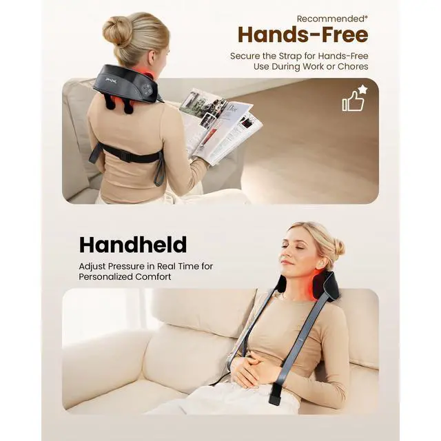 Alt view image 7 of 7 - Shiatsu Neck Massager for Pain Relief Deep Tissue with 4D Kneading, Soothing Heat, FSA Eligible/HSA Eligible, Light Weight Cordless Neck Shoulder Back Massager, Gift for Women Men Mom Dad