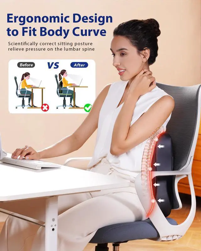 Alt view image 5 of 7 - Back Massager with Heat, Shiatsu 4D Kneading Rolling Up and Down Back Massage for Pain Relief Deep Tissue, Track-Guided Lower Back Massager for Lumbar, Shoulder, Gifts for Women Men Mom Dad