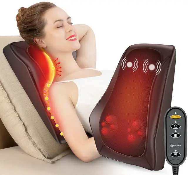 Main image of Back Massager with Heat, Deep Tissue Shiatsu Neck and Back Massager for Pain Relief, Chair Use Massager Pillow with Adjustable Flap, Ideal Gift for Women Men