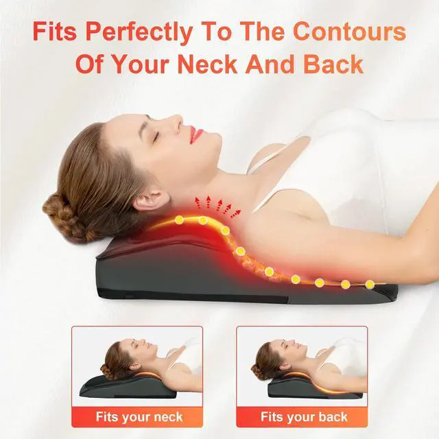 Alt view image 4 of 7 - Back Massager with Heat, Deep Tissue Shiatsu Neck and Back Massager for Pain Relief, Chair Use Massager Pillow with Adjustable Flap, Ideal Gift for Women Men