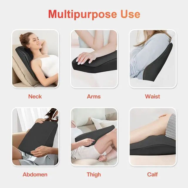 Alt view image 7 of 7 - Back Massager with Heat, Deep Tissue Shiatsu Neck and Back Massager for Pain Relief, Chair Use Massager Pillow with Adjustable Flap, Ideal Gift for Women Men