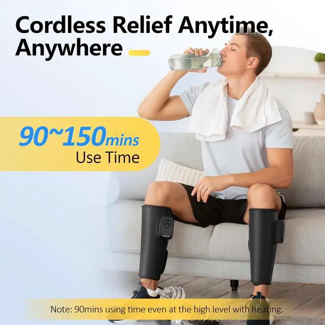 Alt view image 7 of 7 - Cordless Calf Massager for Circulation and Pain Relief, FSA Eligible HSA Portable Leg Massage with Heat and Compression, Birthday Gift for Men Women Seniors, Recovery for RLS, Edema, Muscles