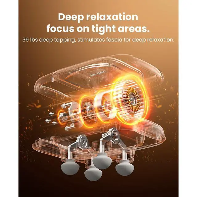 Alt view image 6 of 7 - A1 4-Head Massage Gun Deep Tissue, FSA Eligible/HSA Eligible, 4X Pain Relief Efficiency, Replaceable Massager Heads & Plate, Electric Percussion Massage Gun Tool for Back, Leg, Muscle