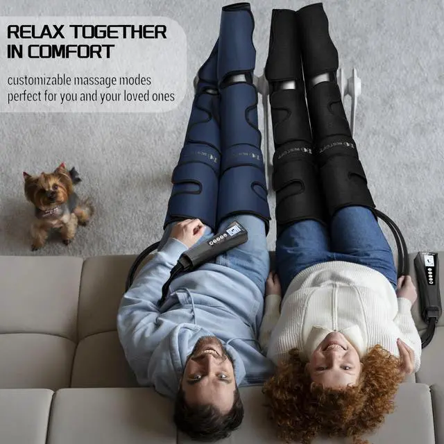 Alt view image 5 of 7 - Christmas Gifts for Men, Women, Mom, Dad, Mother's Day, Father's Day, Air Compression Massager with Heat for Foot, Leg, Calf, Thigh, Knee, Helpful for Muscle Fatigue, Cramps, Swelling, Edema