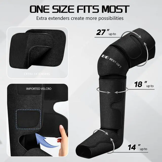 Alt view image 6 of 7 - Christmas Gifts for Men, Women, Mom, Dad, Mother's Day, Father's Day, Air Compression Massager with Heat for Foot, Leg, Calf, Thigh, Knee, Helpful for Muscle Fatigue, Cramps, Swelling, Edema